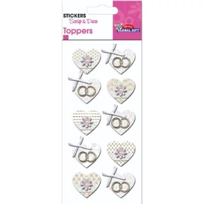 GG-410085 Topper 3D Matrica - Esküvői gyűrűs 7*15cm