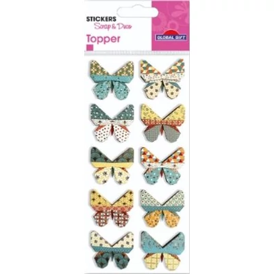 GG-410099 Topper 3D Matrica - Pillangók 7*15cm