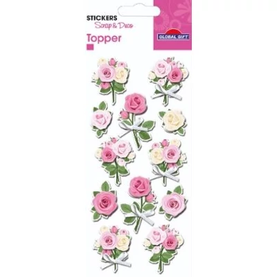 GG-410100 Topper 3D Matrica - Rózsák 7*15cm