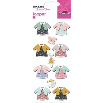 GG-410103 Topper 3D Matrica - Kislányos öltöztetős 7*15cm