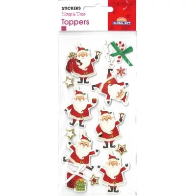 GG-510071 Christmas Topper N. 3D Matrica - Mikulások 7*15cm