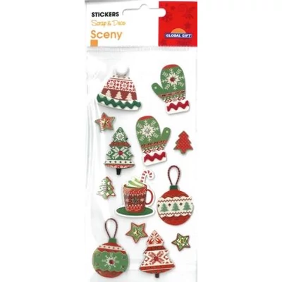 GG-540026 Christmas Sceny 3D Matrica - Norvég mintás motívumok 7*15cm