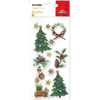 GG-540043 Christmas Sceny 3D Matrica - Karácsonyfa 7*15cm