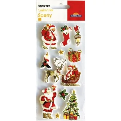 GG-540062 Christmas Sceny 3D Matrica - Mikulás 7*15cm