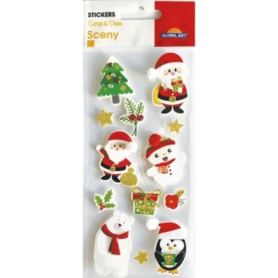 GG-540063 Christmas Sceny 3D Matrica - Mikulás 7*15cm