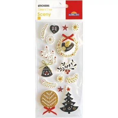 GG-540064 Christmas Sceny 3D Matrica - Karácsonyi motívumok 7*15cm