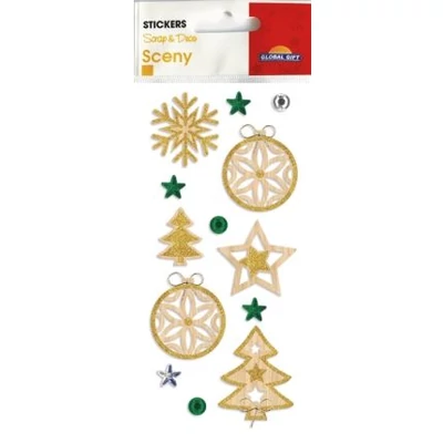 GG-540068 Christmas Sceny 3D Matrica - Lézervágott fa matricák 7*15cm