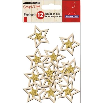 GG-550250 Christmas Embel dekoráció - Fa csillagok