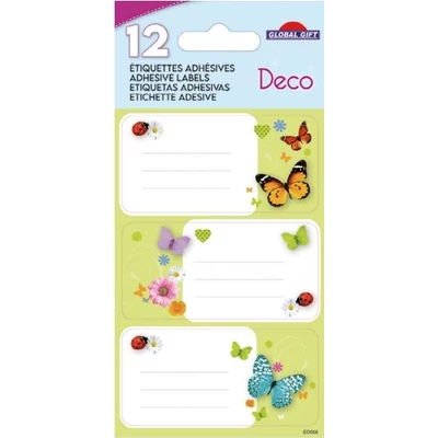 GG-ED056 Füzetcímke Etiq.Deco 12db Pillangós