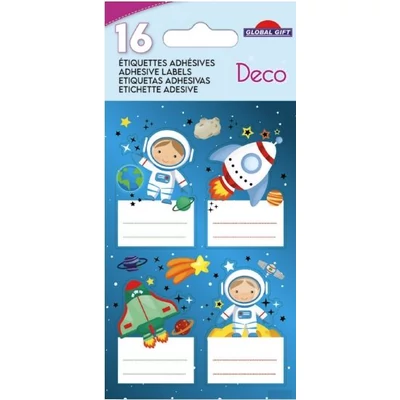 GG-ED117 Füzetcímke Etiq.Deco 16db Űrhajós