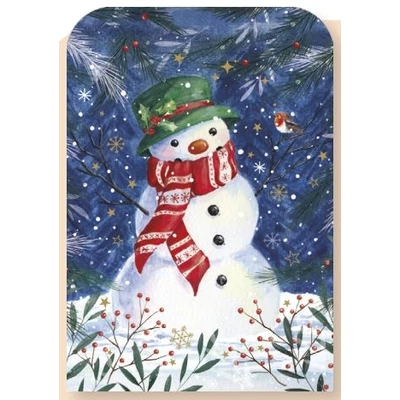 GG-VPB25-30 Christmas Porte-billet Pénztartó Képeslap - Hóember 118*170mm