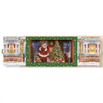 GG-VPT22-01 Christmas Petits Theatres Képeslap - Érkező mikulás 225*120mm