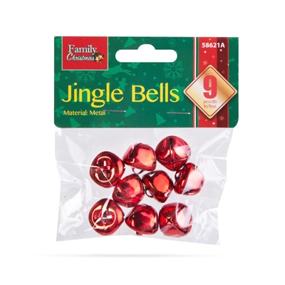 GL-58621A Karácsonyi dísz, akasztható, csilingelő fém 20mm Piros