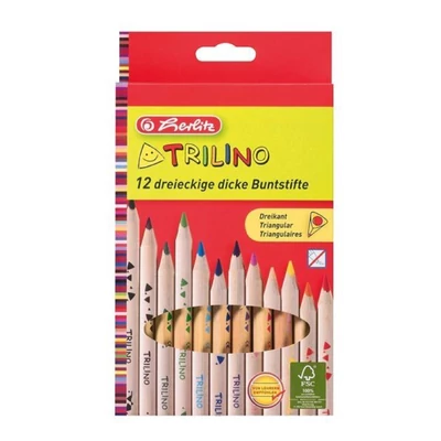 H-10412062 Színesceruza vastag natúr 12db-os Herlitz Trilino