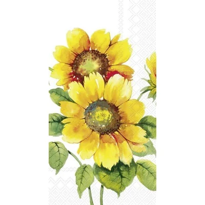 IHR-BF 863100 Vendégszalvéta 33*42cm COLOURFUL SUNFLOWERS