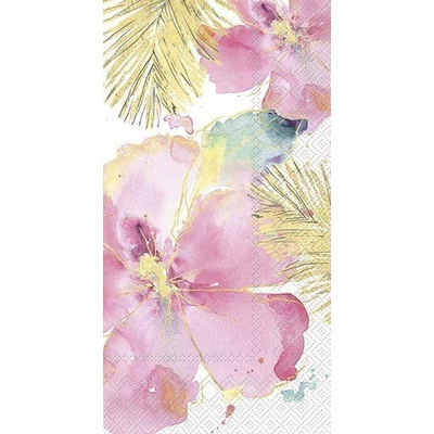 IHR-BF1073460 Vendégszalvéta 33*42cm FLAMINGO FEVER FLOWER cream