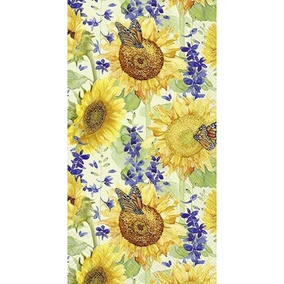 IHR-BF1089720 Vendégszalvéta 33*42cm Sunflower and larkspur Green
