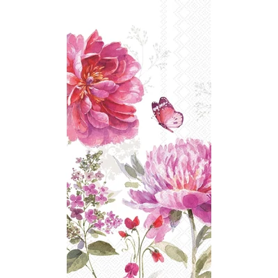 IHR-BF1091490 Vendégszalvéta 33*42cm JARDIN ROSE white