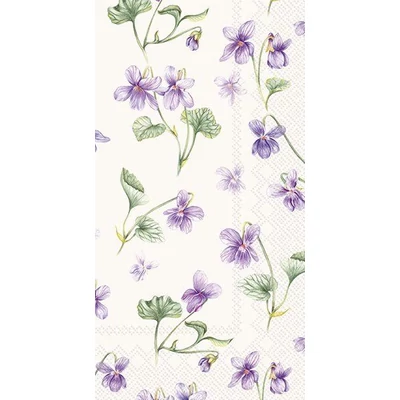 IHR-BF1103760 Vendégszalvéta 33*42cm DREAM OF VIOLETS cream
