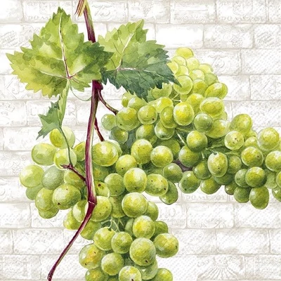 IHR-C1027360 Koktélszalvéta 25*25cm White grapes Cream