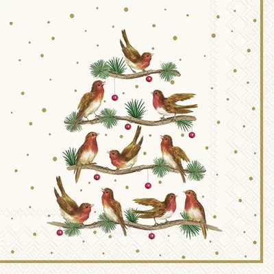 IHR-C1056060 Koktélszalvéta 25*25cm Let's sing together Cream