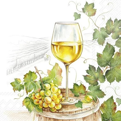 IHR-C1082400 Koktélszalvéta 25*25cm Vin blanc