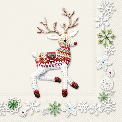IHR-C1094760 Koktélszalvéta 25*25cm Christmas handcrafts Cream