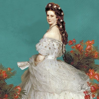 IHR-L1046842 Szalvéta 33*33cm Sisi Schönbrunn Petrol