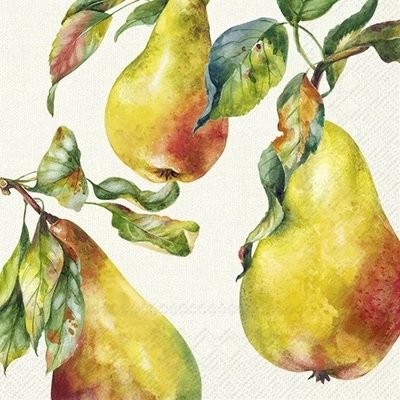 IHR-L1052560 Szalvéta 33*33cm Home grown pears Cream