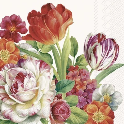 IHR-L1069060 Szalvéta 33*33cm BLOOMING IN SPRING cream