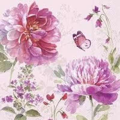 IHR-L1091450 Szalvéta 33*33cm JARDIN ROSE rose