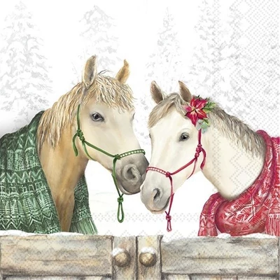 IHR-L1093500 Szalvéta 33*33cm Winter horses