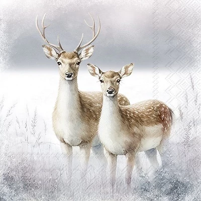 IHR-L1095200 Szalvéta 33*33cm Magic winter deers