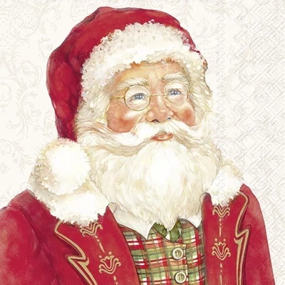 IHR-L1095560 Szalvéta 33*33cm Santa is dreaming Cream