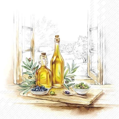 IHR-L1105800 Szalvéta 33*33cm OLIVE OIL