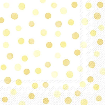 IHR-L1111770 Szalvéta 33*33cm HAPPY DOTS yellow