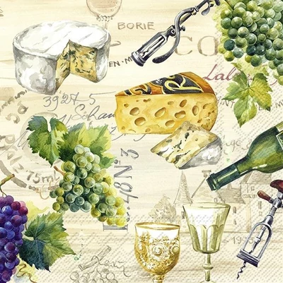 IHR-L962060 Szalvéta 33*33cm Wein Cream