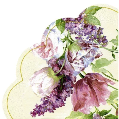 IHR-R14360 RONDO szalvéta ELIZABETHAN GARDEN cream