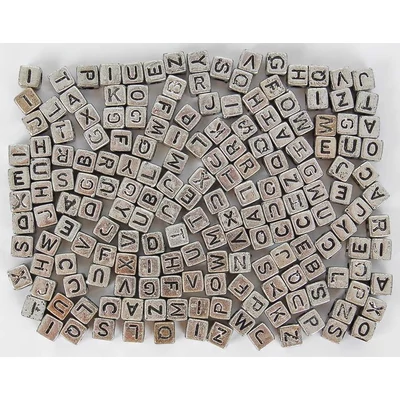 KX170255 Betűgyöngy Ezüst ABC 5mm 30g