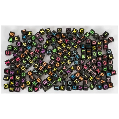KX171677 Betűgyöngy Fekete NEON ABC 5mm 30g