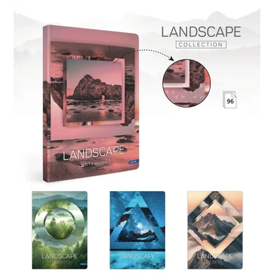 LA-0852 Füzet kemény fedeles A/4 96lap LANDSCAPE vonalas