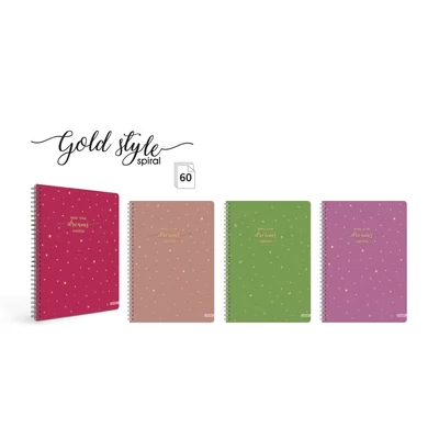 LA-3116 Spirálfüzet A/5 60lap GOLD vonalas