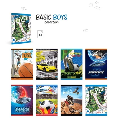 LA-3176 Füzet A/5 52lap BASIC BOYS kockás