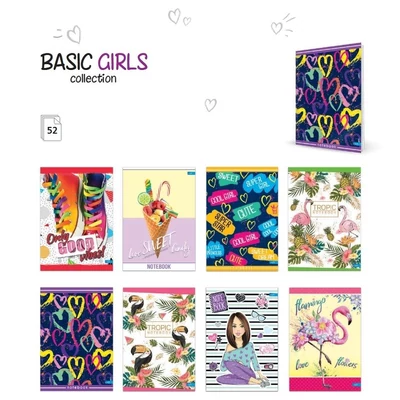 LA-3207 Füzet A/5 52lap BASIC GIRLS kockás