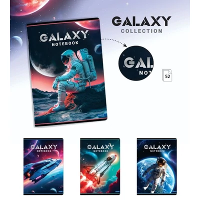 LA-33199 Füzet A/5 52lap GALAXY'25 kockás