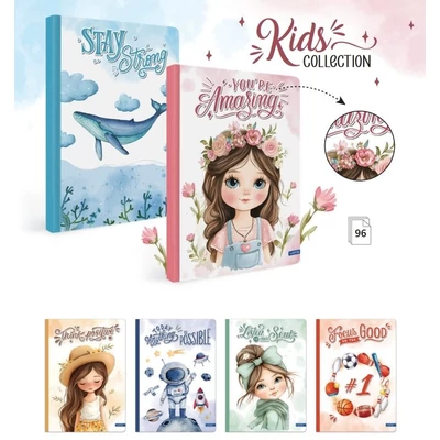 LA-33391 Füzet kemény fedeles A/5 96lap KIDS sima