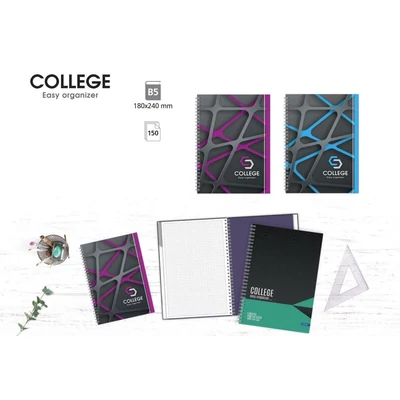 LA-3646 Spirálfüzet B/5 150lap COLLEGE kockás