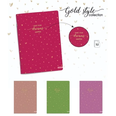 LA-7220 Füzet A/5 52lap GOLD style kockás
