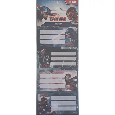LC-16450703 Füzetcímke 12db-os Captain America