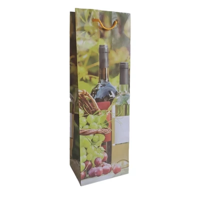 LC-222553 Dísztasak Borosüveg, szőlőkkel Italos 12*36*8cm